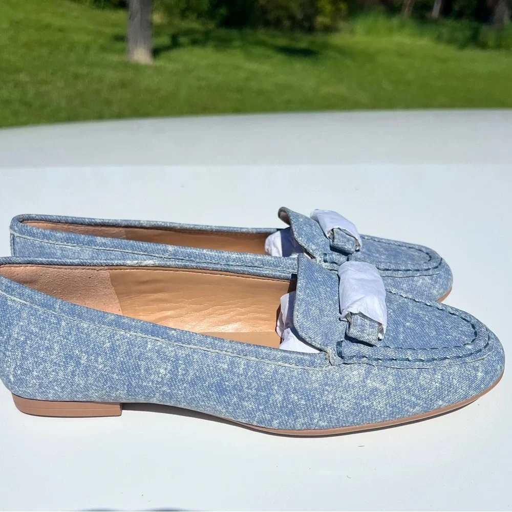 Naturalizer Layla Light Blue Suede Slip-On Loafers
